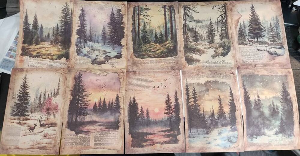 Vintage natural scenery paper